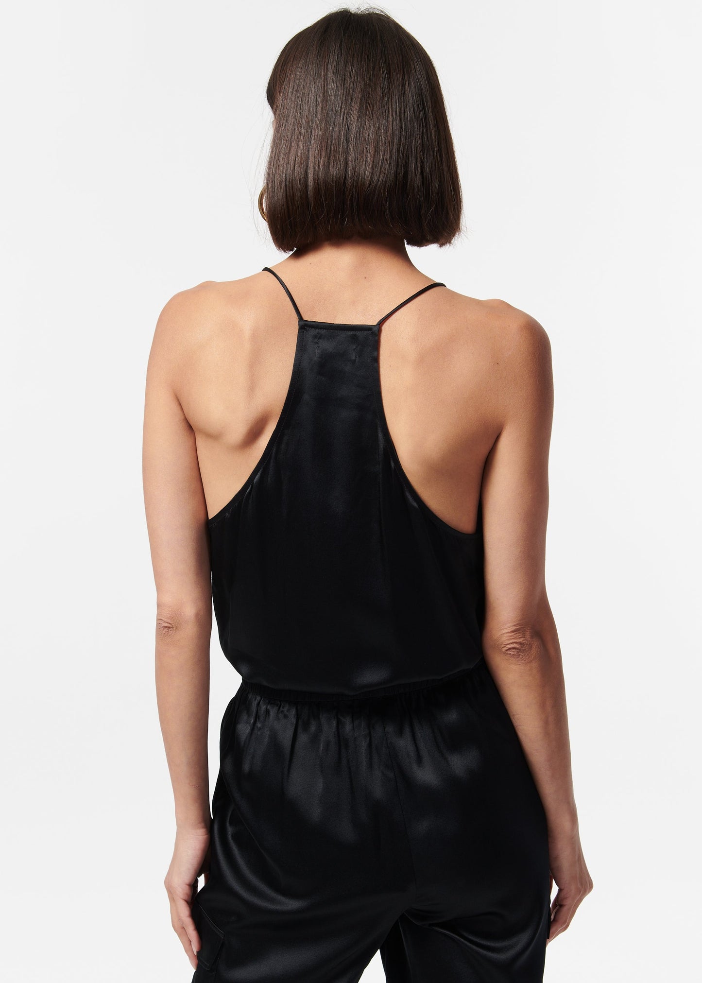 Racer Charmeuse Camisole Black