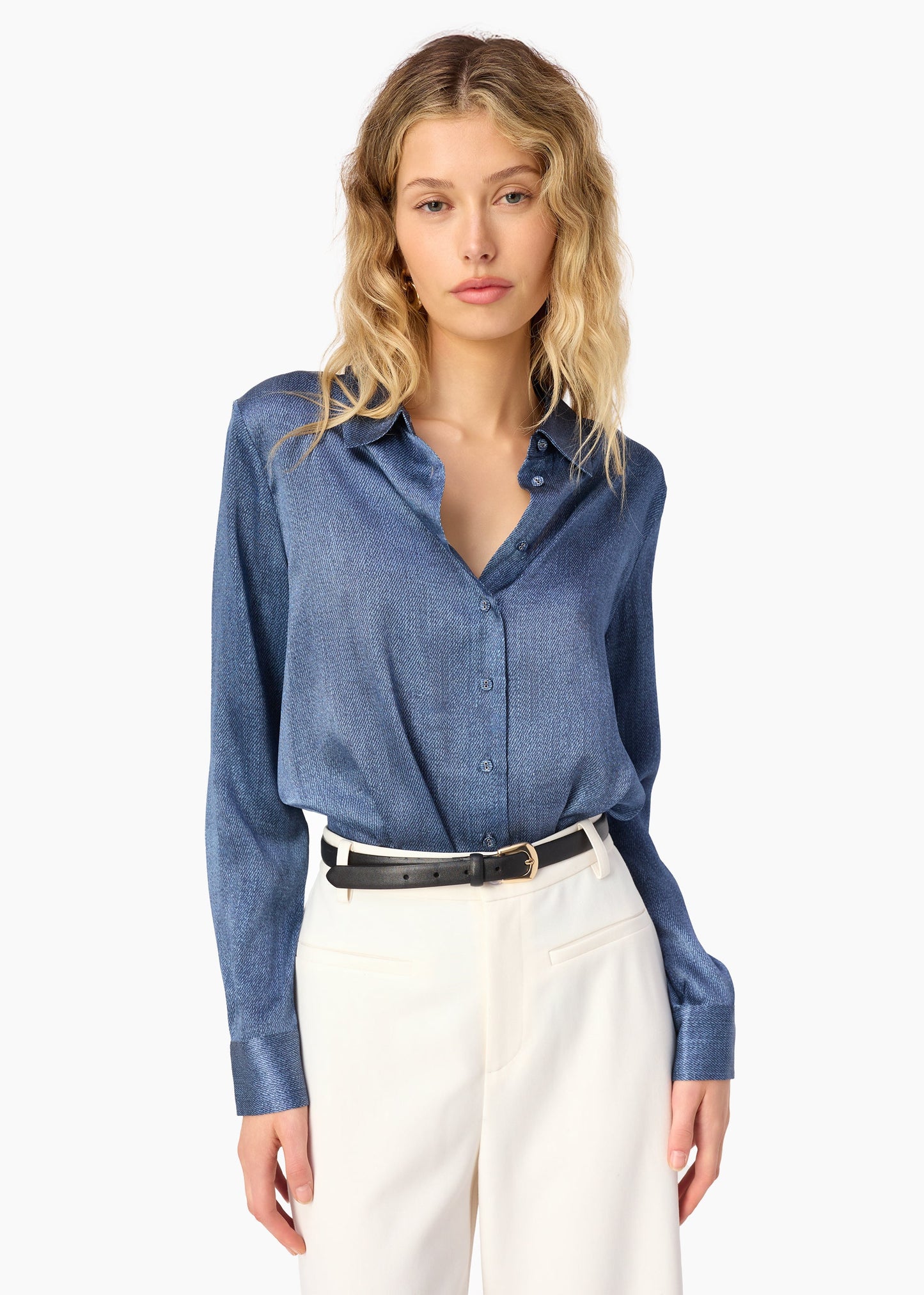 Crosby Silk Blouse Raw Denim