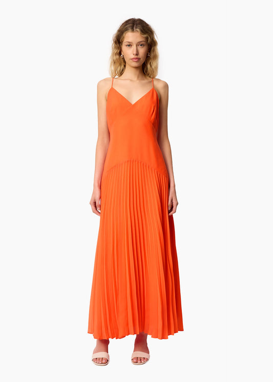 Jennelyn Chiffon Pleated Gown Clementine