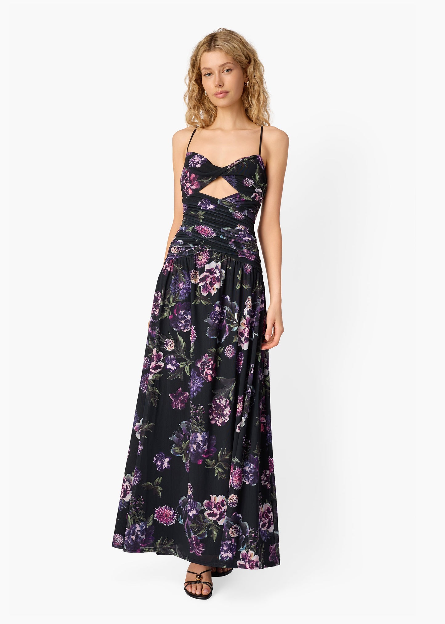 Tashi Mesh Maxi  Dress Dark & Stormy