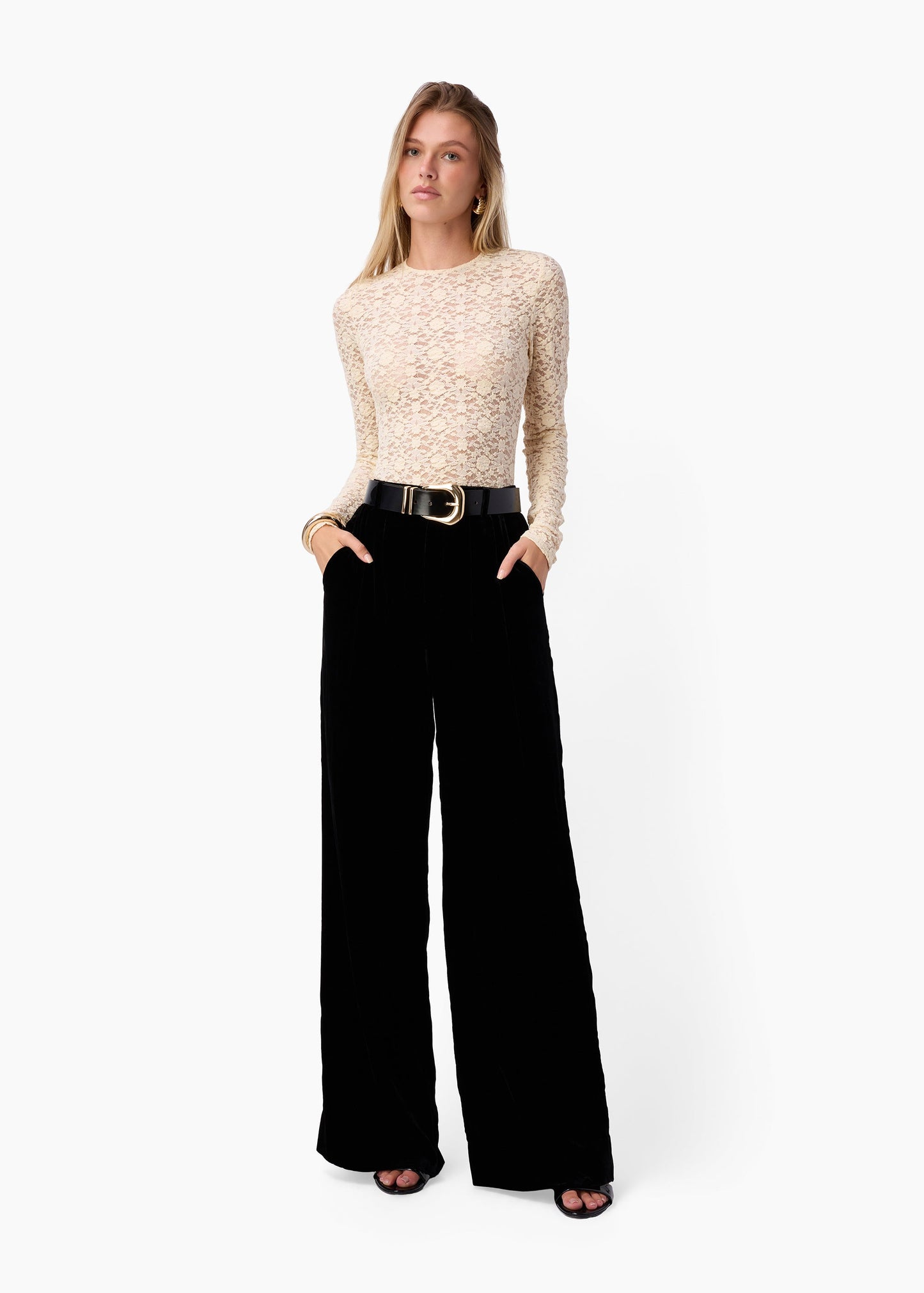 Meli Stretch Lace Top Bone