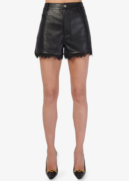 Renee Vegan Leather Short Black