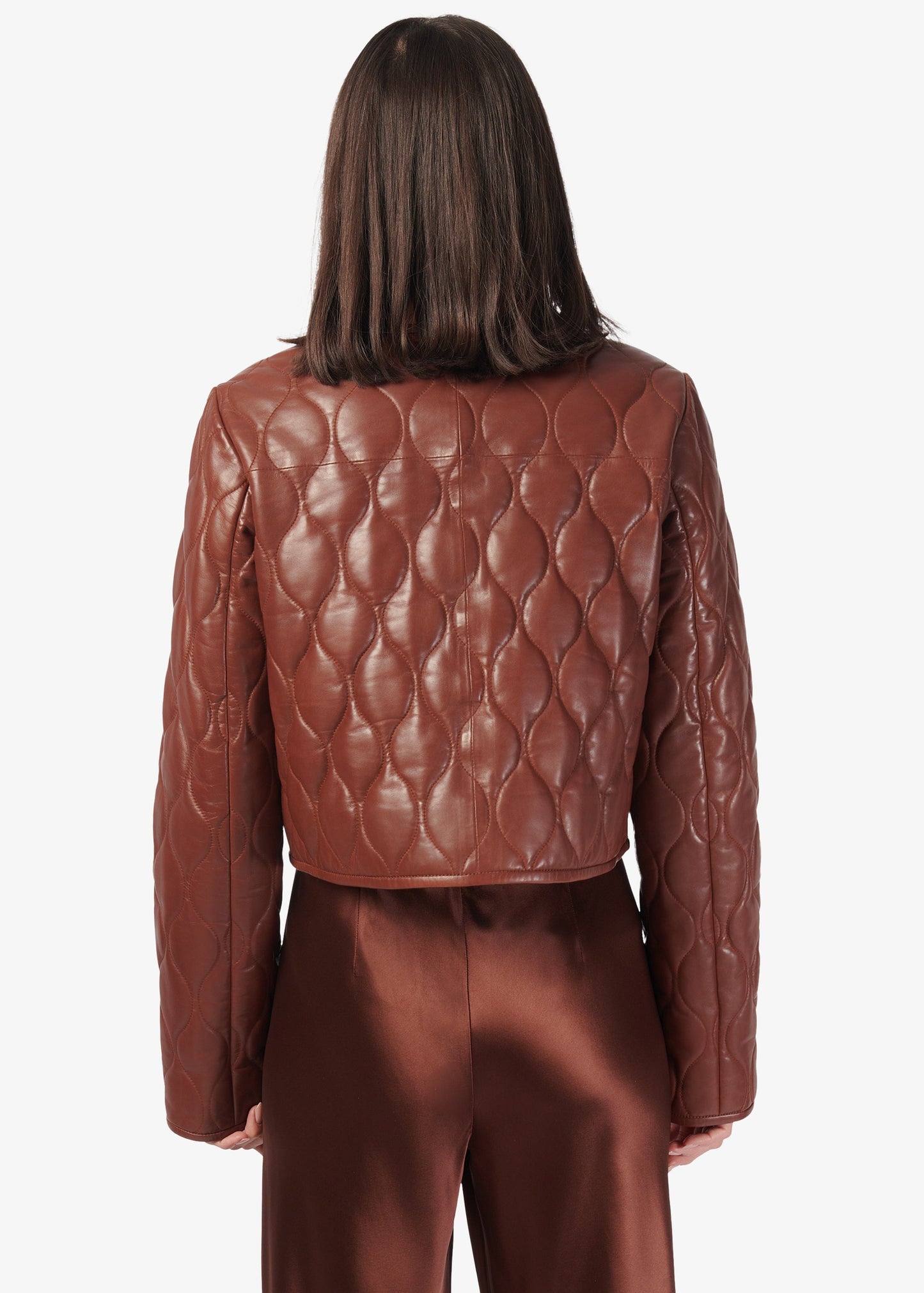 Wanda Genuine Leather Jacket Mousse