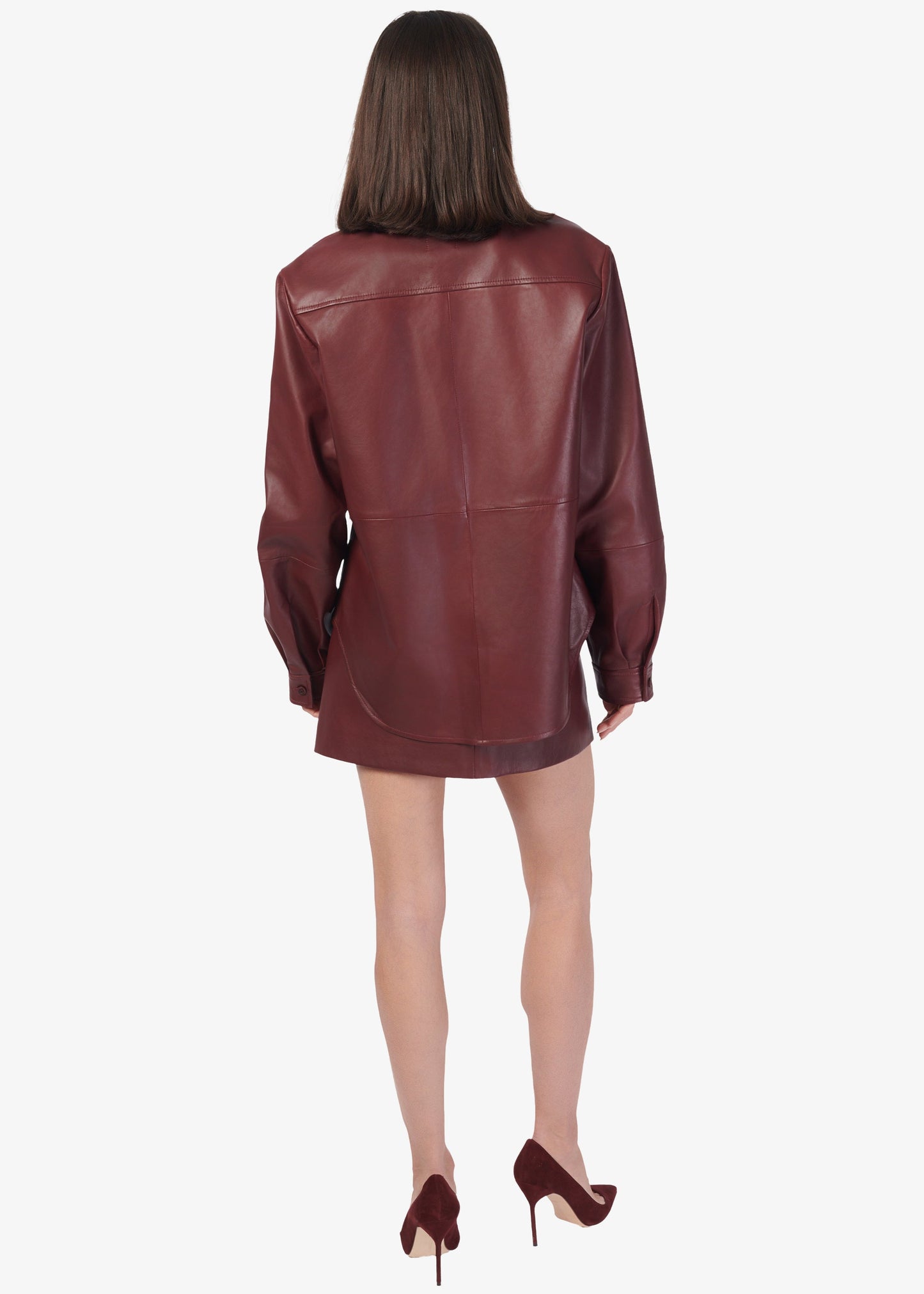 Wendell Genuine Leather Shirt Jacket Syrah