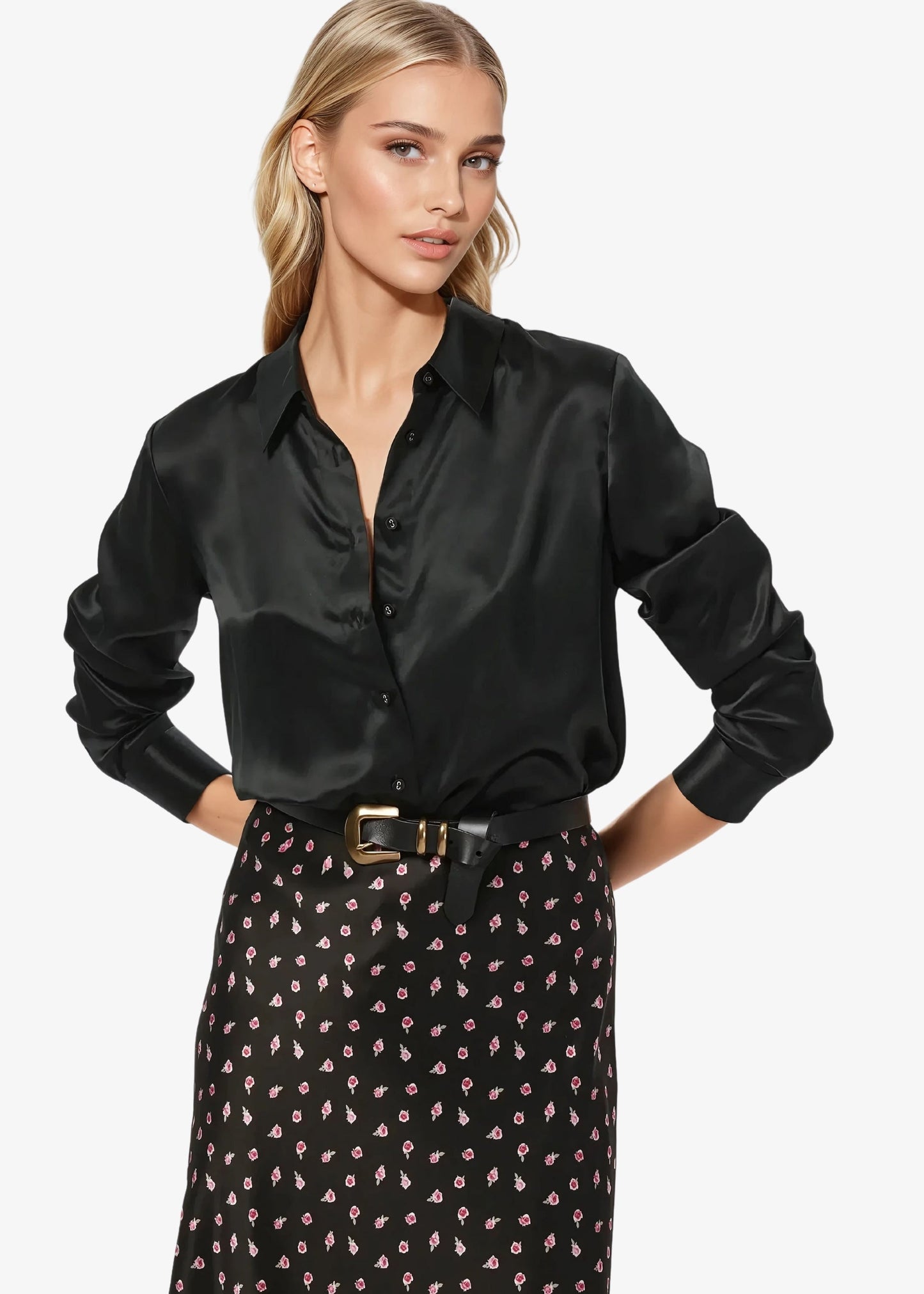 Crosby Silk Blouse Black