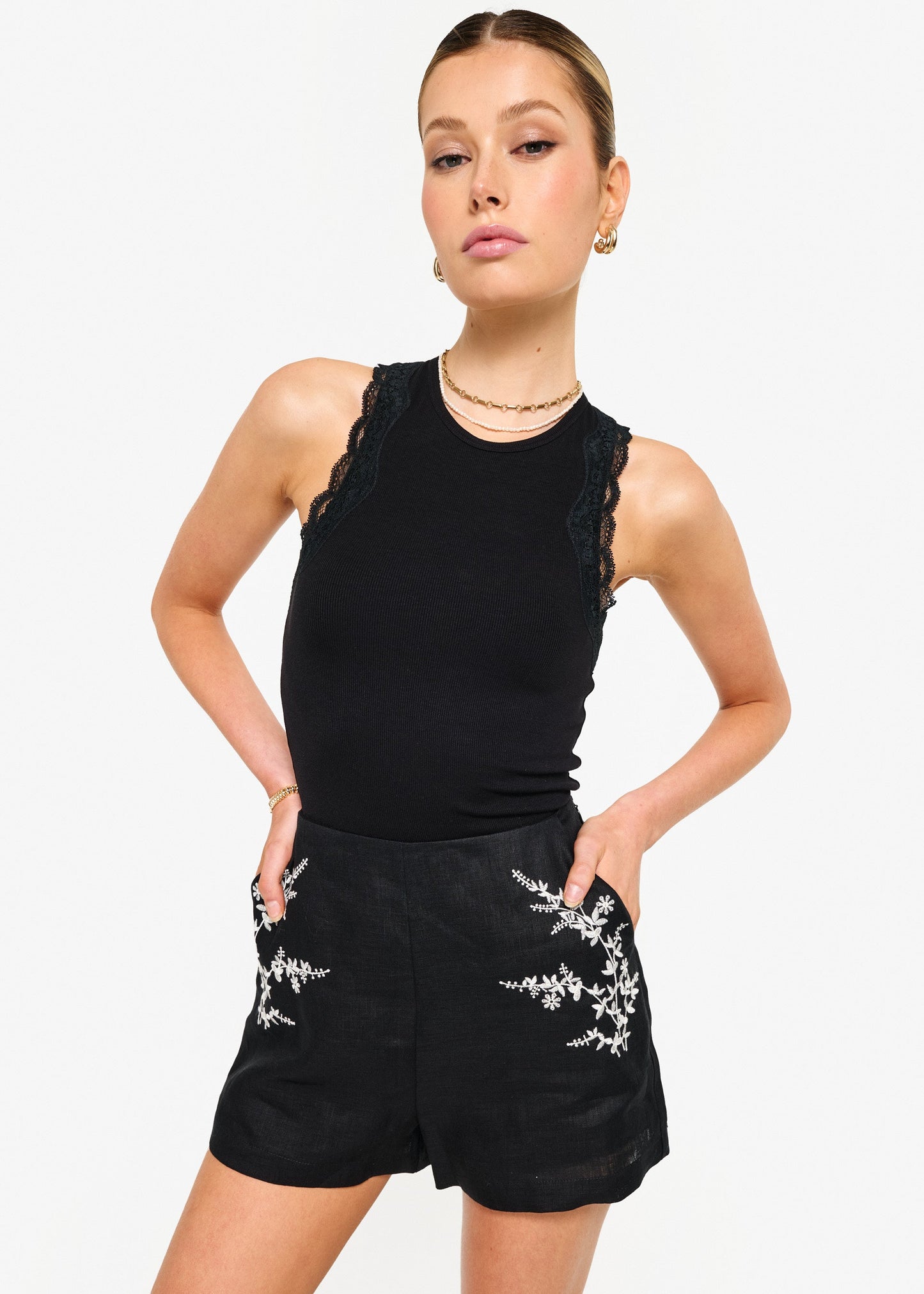 Rian Rib Knit Tank Black