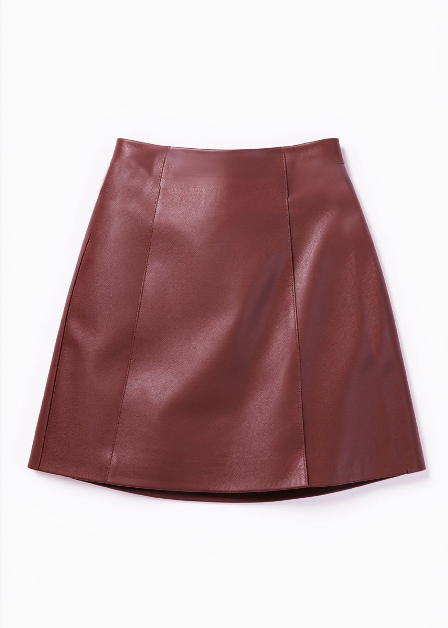 Cillian Genuine Leather Mini Skirt Syrah