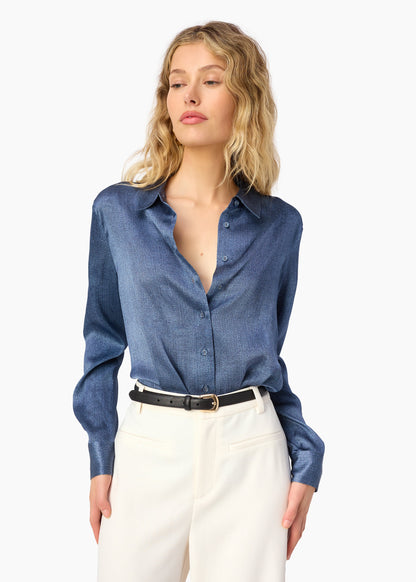 Crosby Silk Blouse Raw Denim