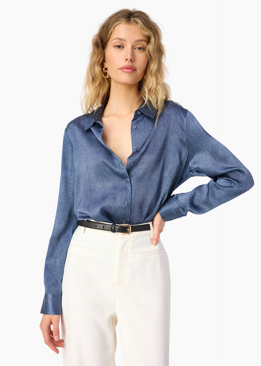 Crosby Silk Blouse Raw Denim