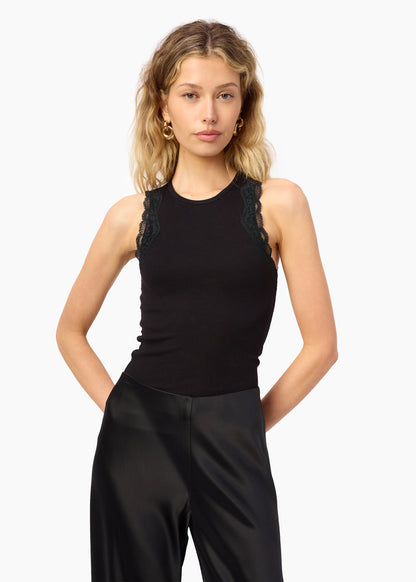 Rian Rib Knit Tank Black