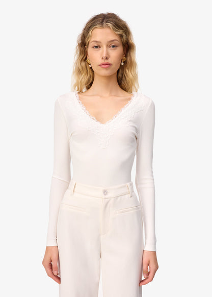 Rooney Rib Knit Top White
