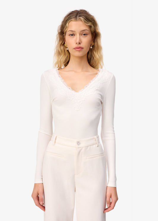 Rooney Rib Knit Top White