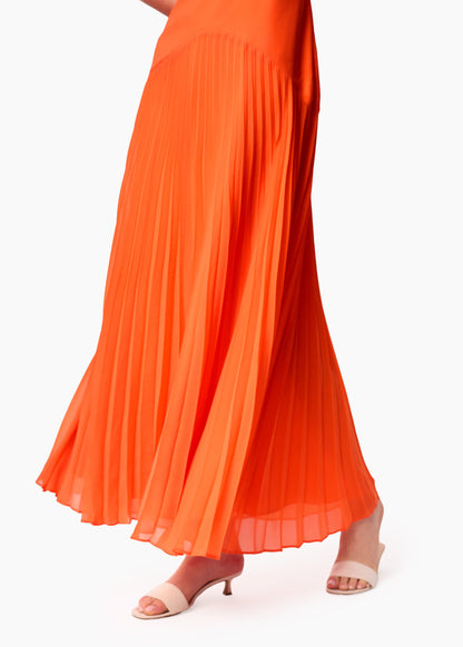 Jennelyn Chiffon Pleated Gown Clementine