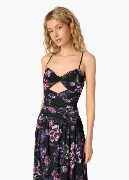 Tashi Mesh Maxi  Dress Dark & Stormy