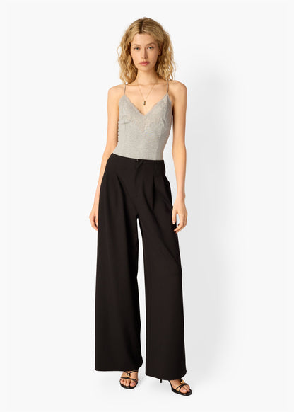 Amani Rib Knit Bodysuit Grayscale