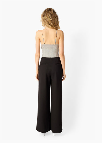 Amani Rib Knit Bodysuit Grayscale