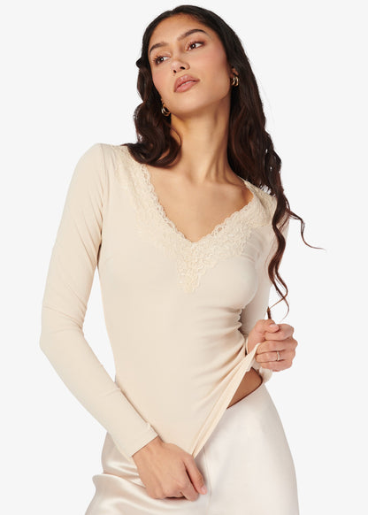 Rooney Rib Knit Top Bone