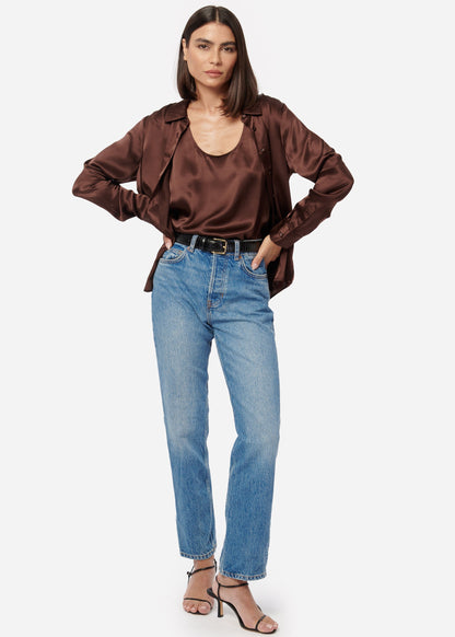 Crosby Silk Blouse Chocolate
