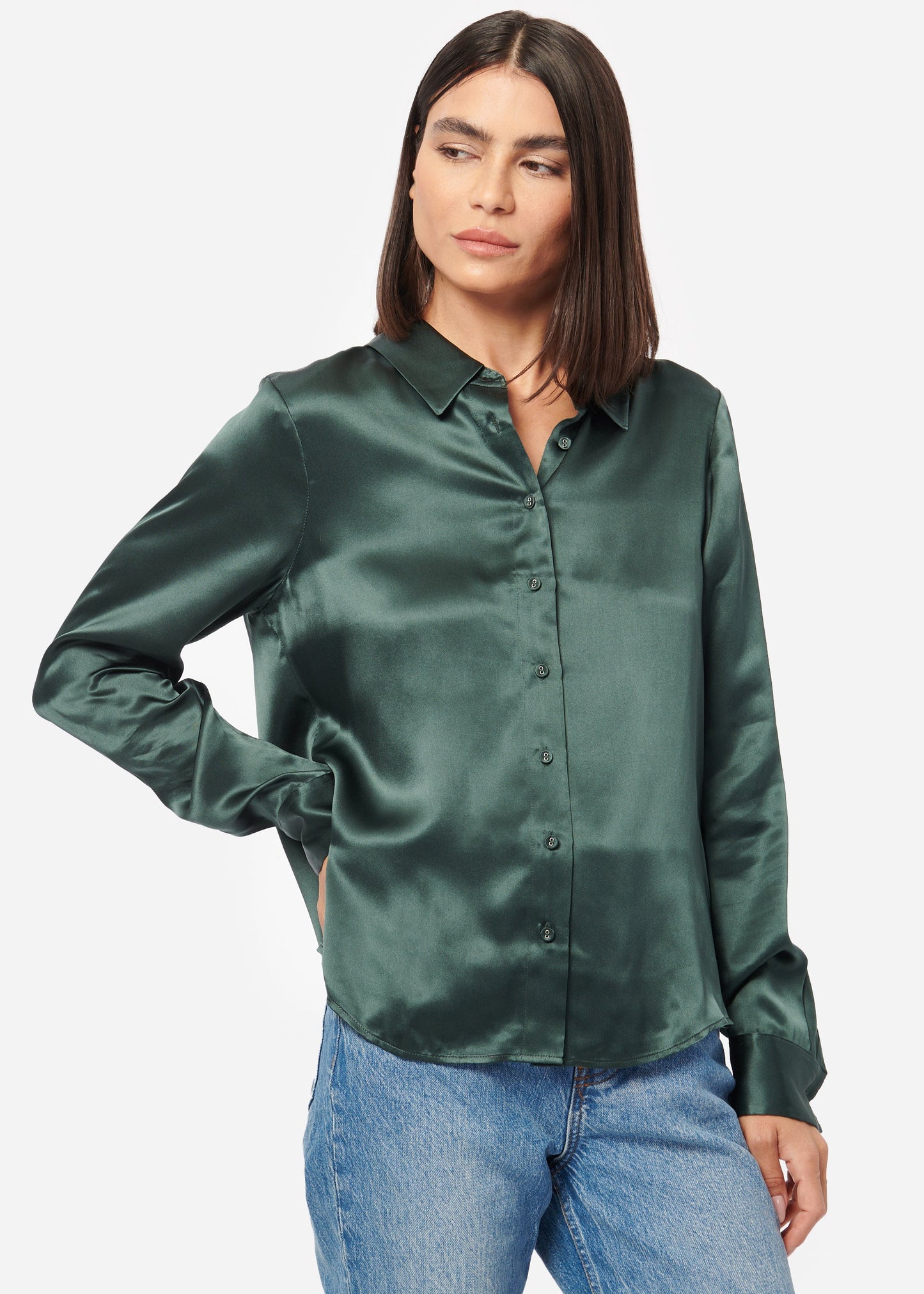 Crosby Silk Blouse Hunter