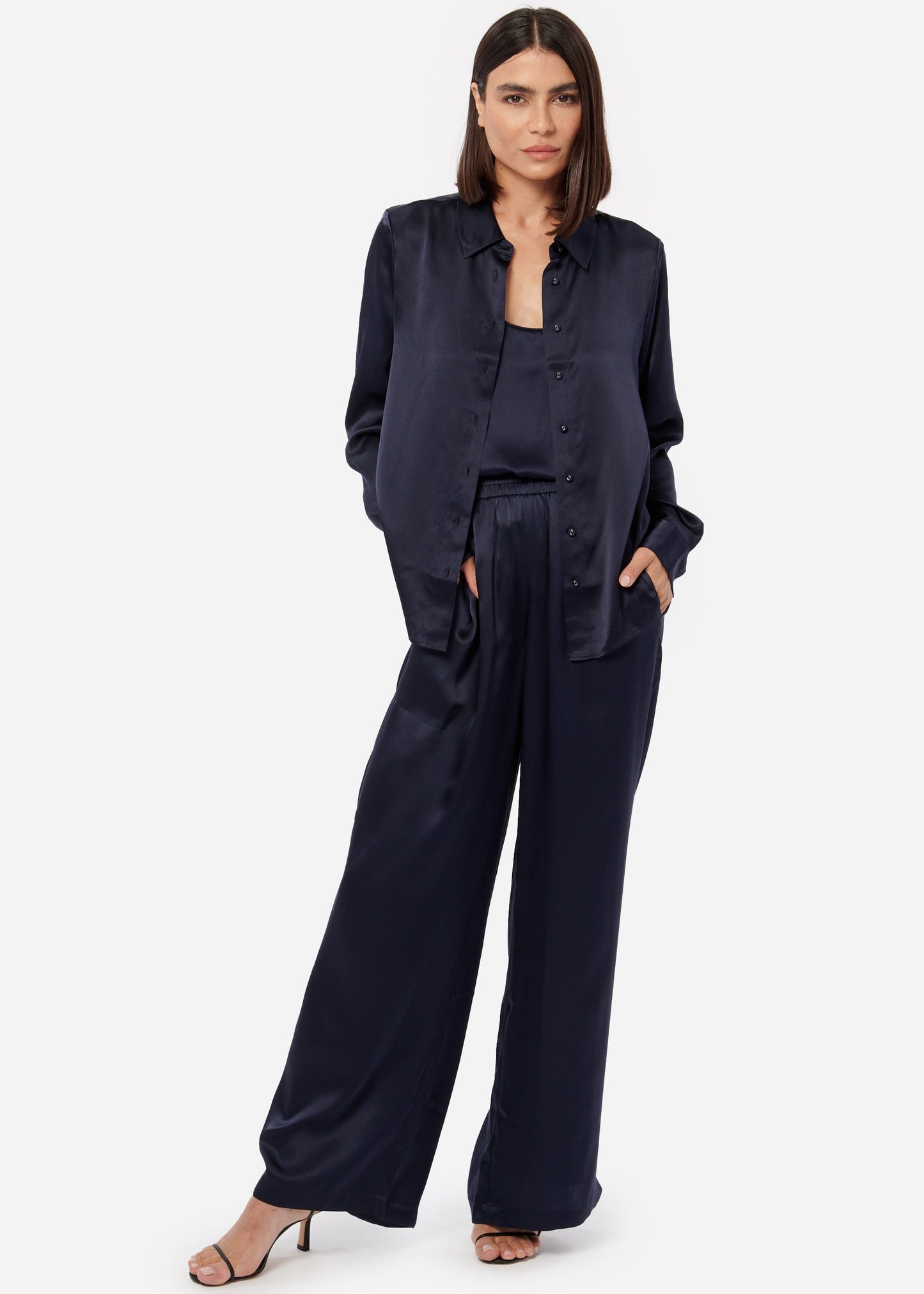 Crosby Silk Blouse Navy
