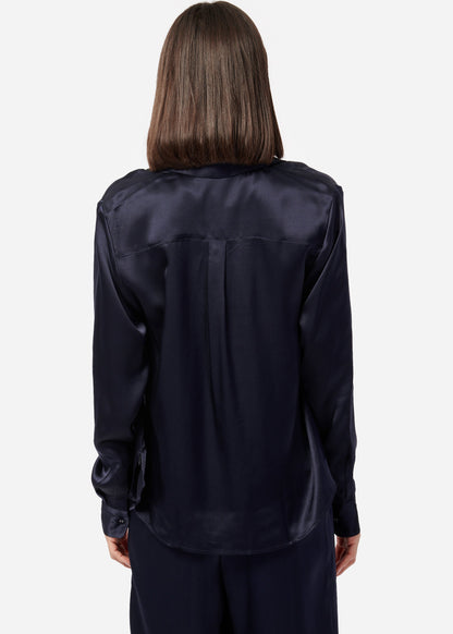 Crosby Silk Blouse Navy