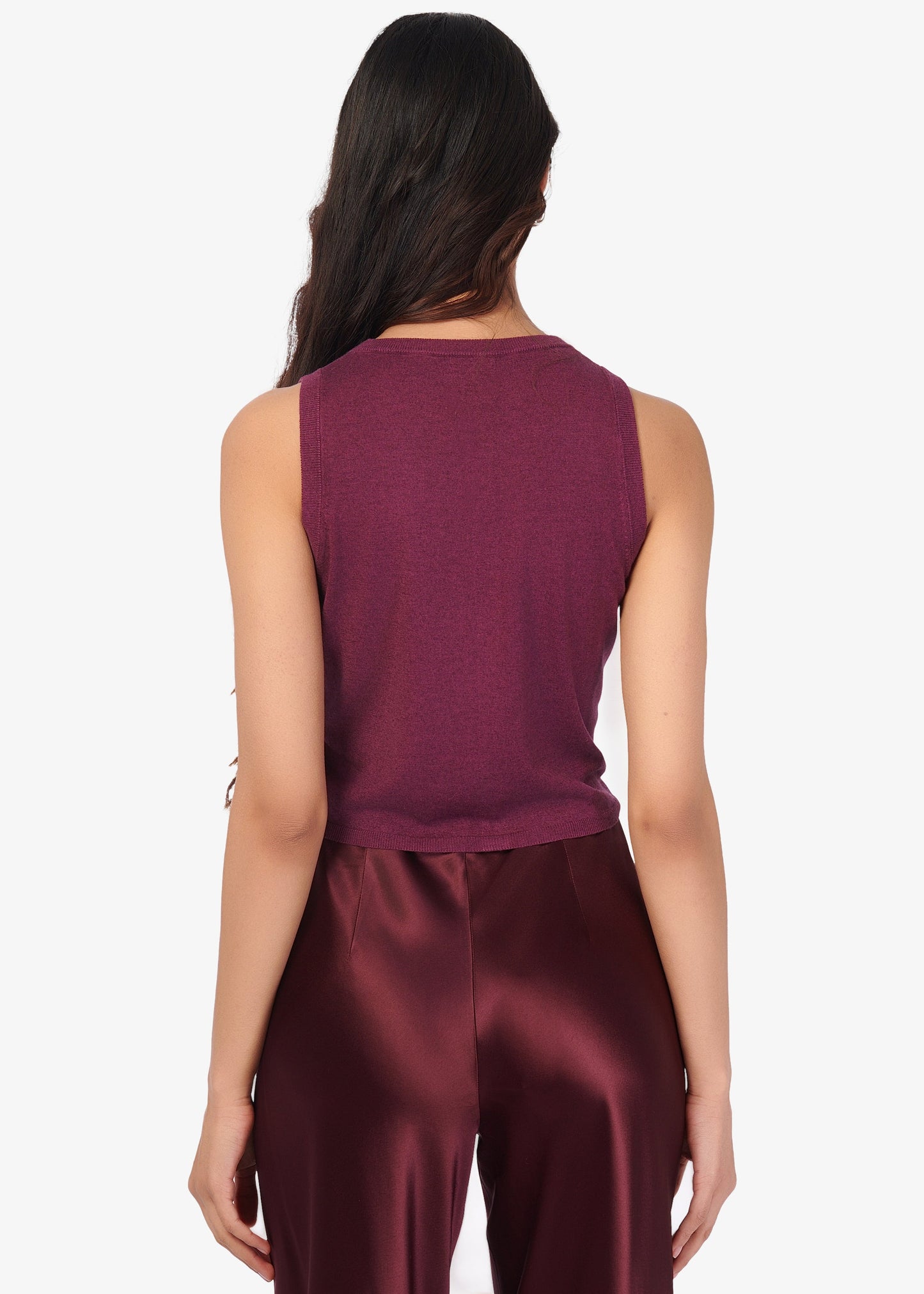 Dia Silk Cashmere Sweater Vest Blackberry