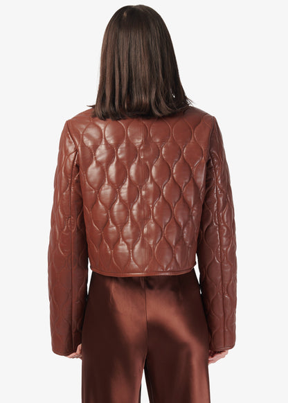 Wanda Genuine Leather Jacket Mousse