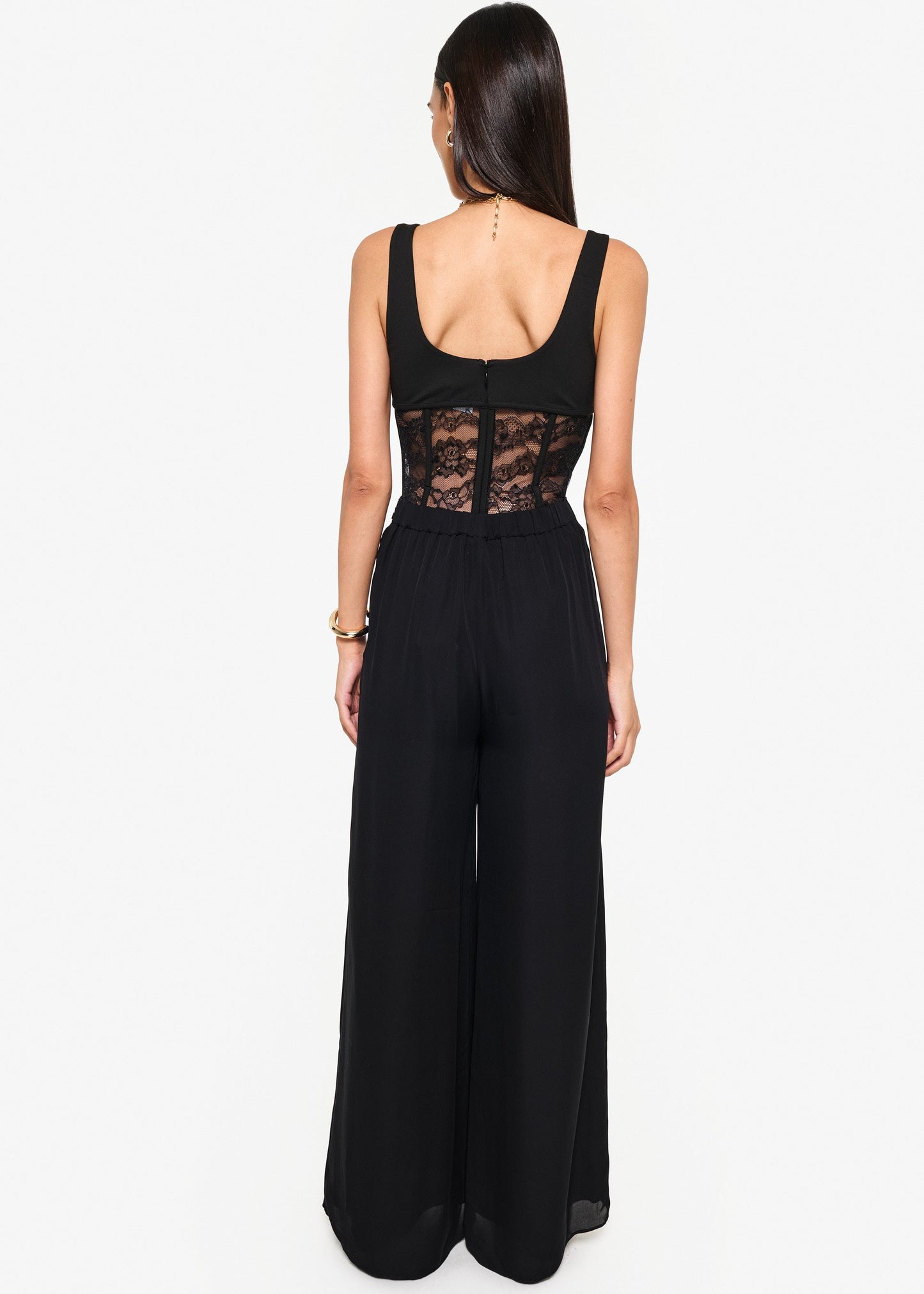 Kimber Lace Corset Bodysuit Black