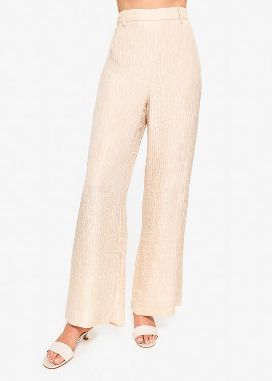 Serra Wide Leg High Rise Pant Bone