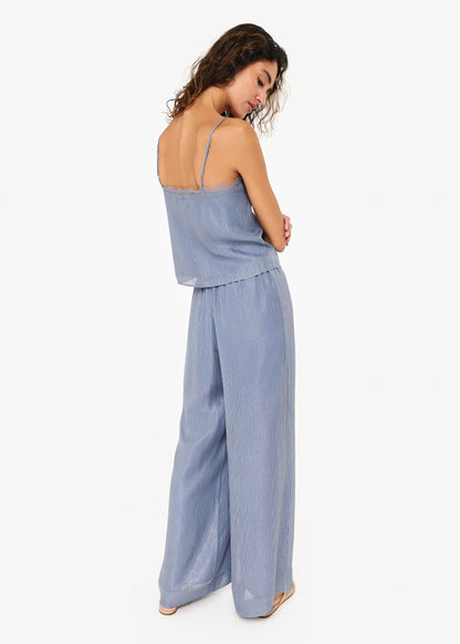 Melisa Metallic Chiffon Camisole Bluebird