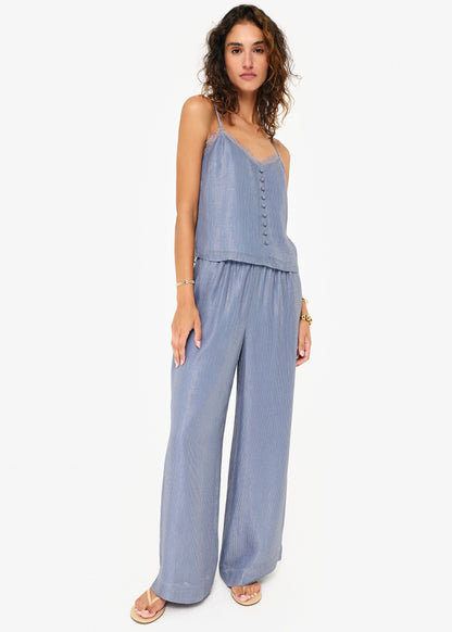 Melisa Metallic Chiffon Camisole Bluebird